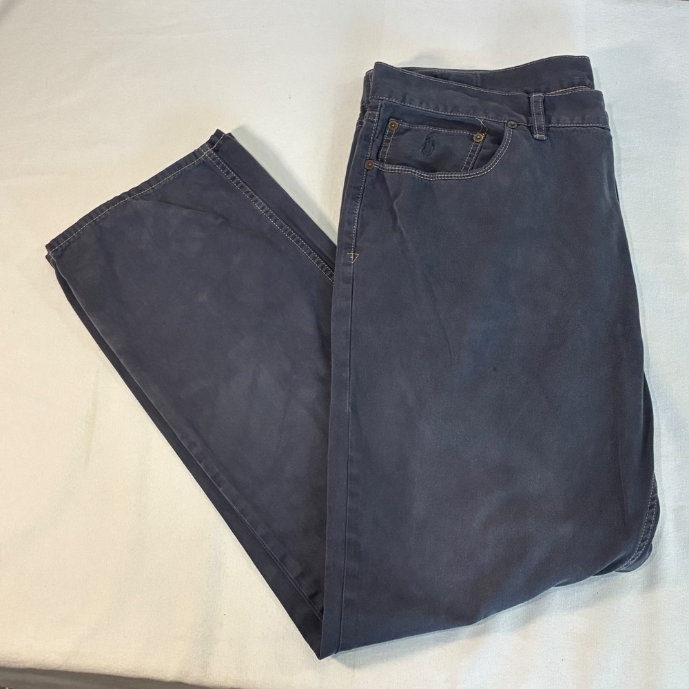 Ralph Lauren Chino Pants Mens 40/32 Slate‎ Blue Classic Straight Leg Preppy